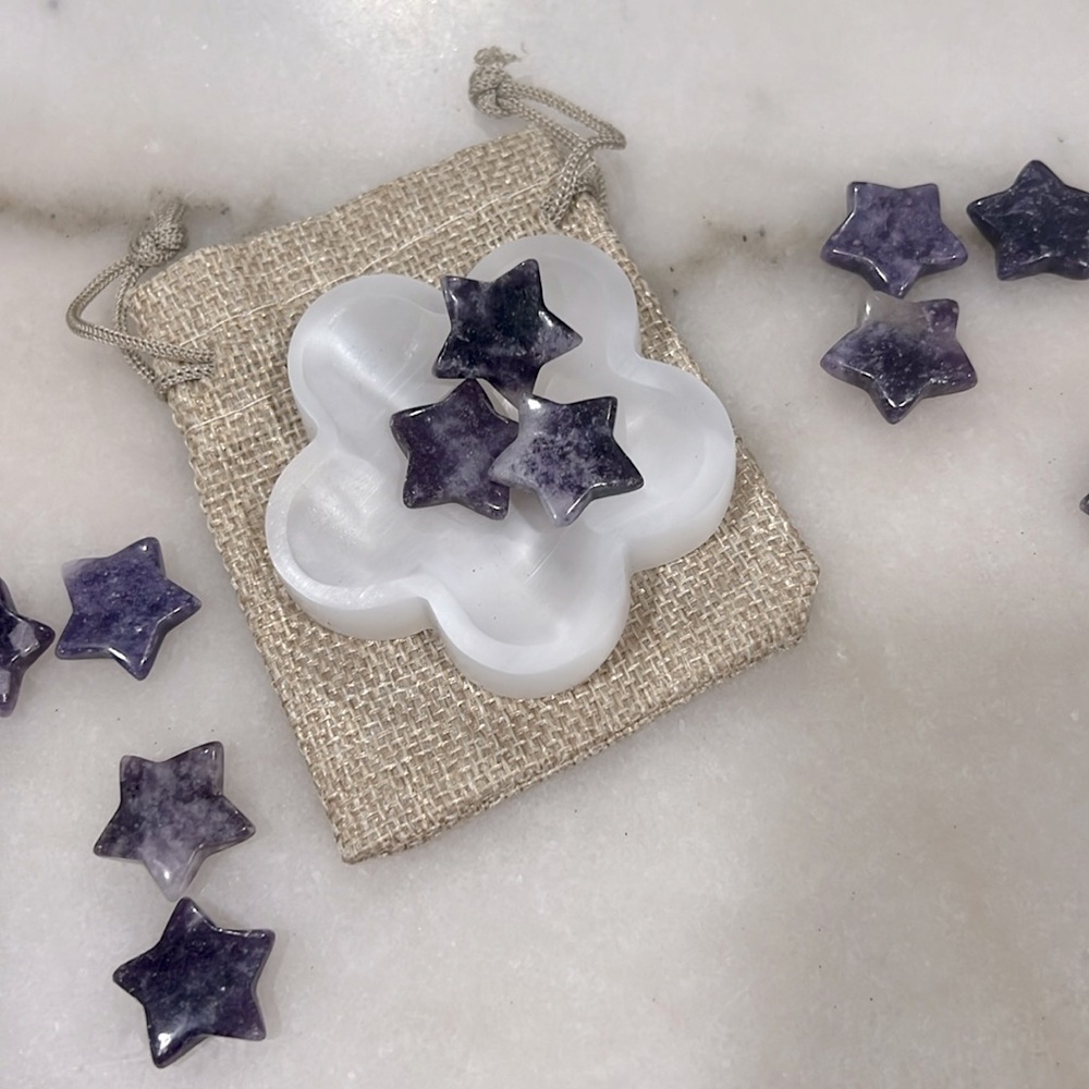 Selenite Flower-Shaped Dish